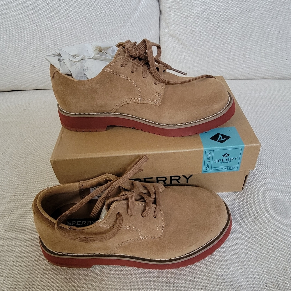 Sperry Boys Suede Oxford Lace-up Shoes NWT Size 12W